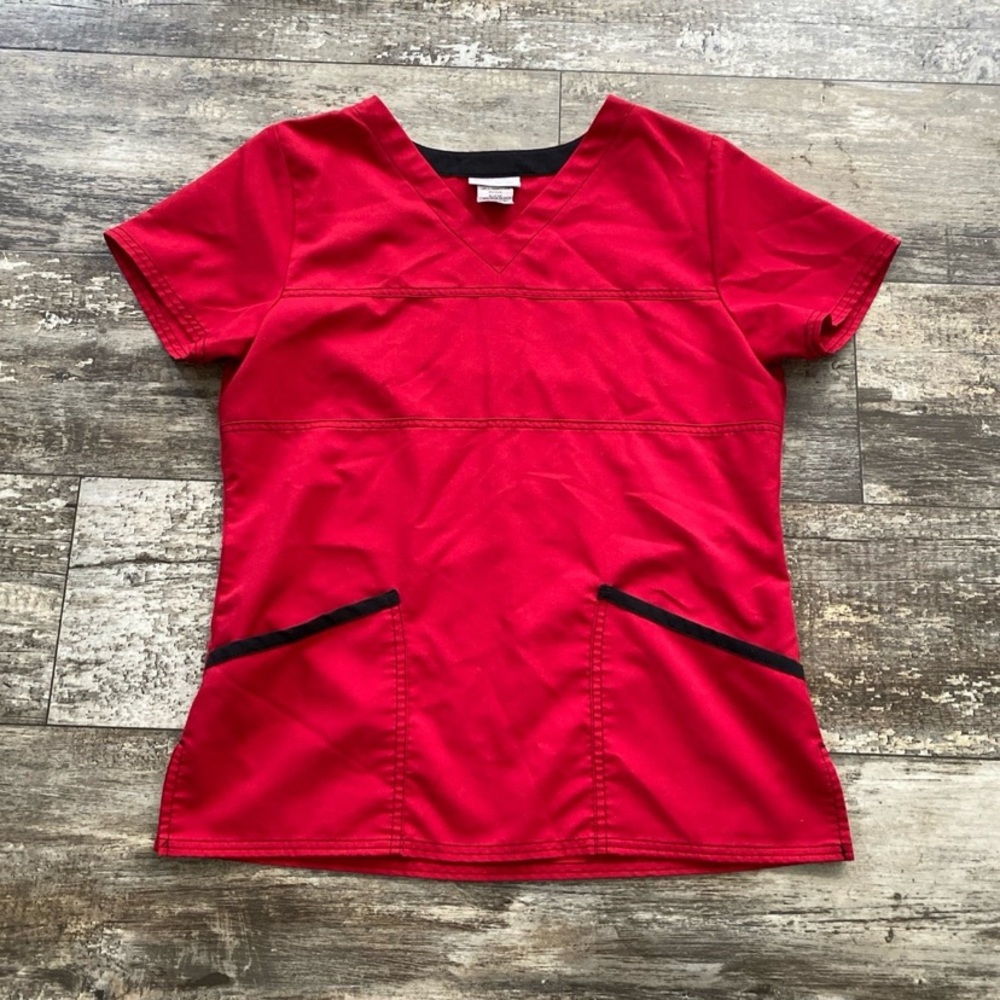 Red Scrub Shirt Size Small